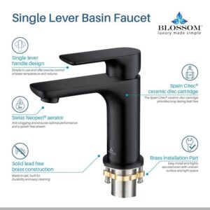 Blossom F01 120 6 1/8 Inch Single Handle Bathroom Faucet