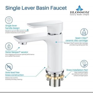 Blossom F01 120 6 1/8 Inch Single Handle Bathroom Faucet