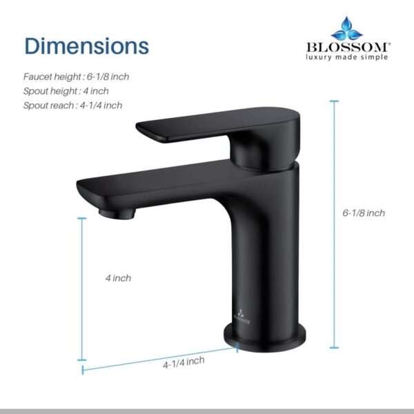 Blossom F01 120 6 1/8 Inch Single Handle Bathroom Faucet