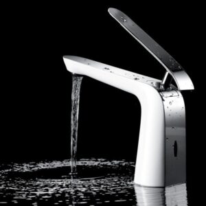 Blossom F01 106 03 Single Handle Lavatory Faucet in Chrome/White