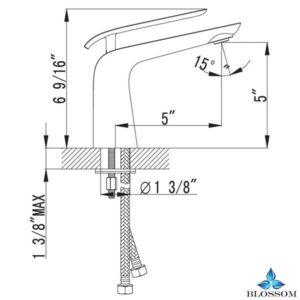 Blossom F01 106 03 Single Handle Lavatory Faucet in Chrome/White