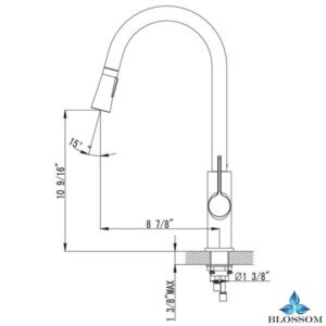 Blossom F01 201 01 Single Handle Pull Down Kitchen Faucet in Chrome