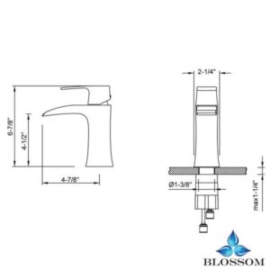 Blossom F01 301 01 Polar Single Handle Lavatory Faucet in Chrome