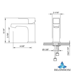 Blossom F01 302 02 Sancy Single Handle Lavatory Faucet in Brush Nickel