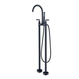 Altair F0325-BTF Gnosall 46 5/8 Inch Double Lever Handle Freestanding Floor Mounted Tub Filler with Handshower