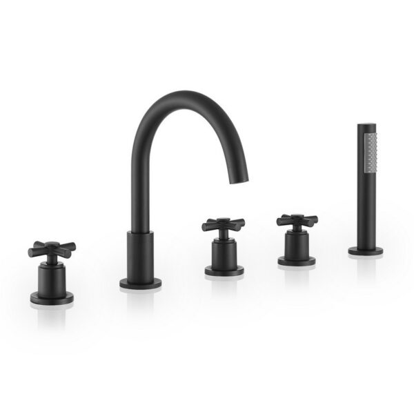 Altair F0624-BTF Sorlia 10 1/8 Inch Cross Handles Deck-Mount Roman Tub Faucet with Handshower