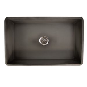 Nantucket Sinks FCFS3020S-Concrete Vineyard 30 Inch Farmhouse Fireclay Sink with Concrete Finish