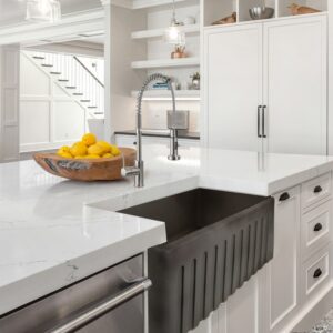 Nantucket Sinks FCFS3020S-Concrete Vineyard 30 Inch Farmhouse Fireclay Sink with Concrete Finish