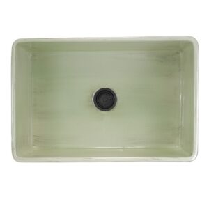 Nantucket Sinks FCFS3020S-ShabbyGreen Vineyard 30 Inch Farmhouse Fireclay Sink in Shabby Green Finish