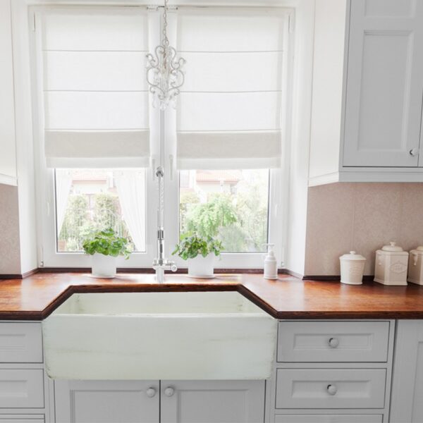 Nantucket Sinks FCFS3020S-ShabbyStraw Vineyard 30 Inch Farmhouse Fireclay Sink in Shabby Straw Finish