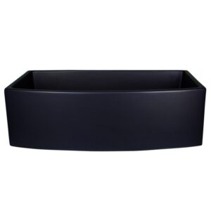 Nantucket Sinks FCFS3320CA-MB Vineyard 33 Inch Single Bowl Fireclay Undermount and Apron Kitchen Sink - Matte Black