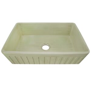 Nantucket Sinks FCFS3320S-ShabbyGreen Vineyard 33 Inch Farmhouse Fireclay Sink in Shabby Green Finish