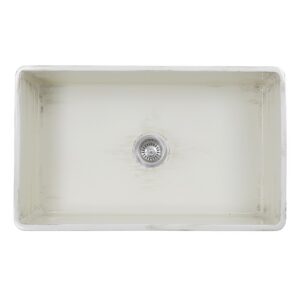 Nantucket Sinks FCFS3320S-ShabbyStraw Vineyard 33 Inch Farmhouse Fireclay Sink in Shabby Straw Finish