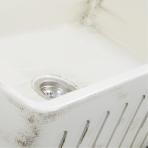 Nantucket Sinks FCFS3320S-ShabbyStraw Vineyard 33 Inch Farmhouse Fireclay Sink in Shabby Straw Finish