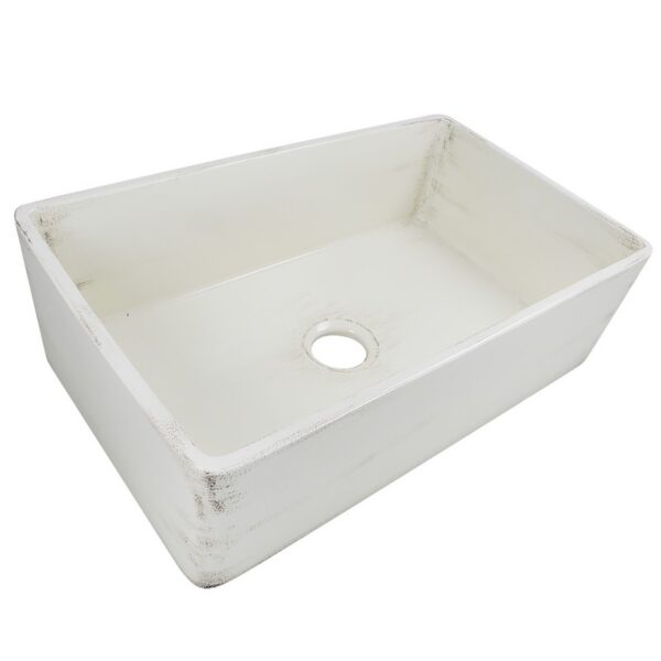 Nantucket Sinks FCFS3320S-ShabbyStraw Vineyard 33 Inch Farmhouse Fireclay Sink in Shabby Straw Finish