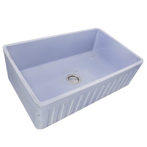 Nantucket Sinks FCFS3320S-ShabbySugar Vineyard 33 Inch Farmhouse Fireclay Sink in Shabby Sugar Finish