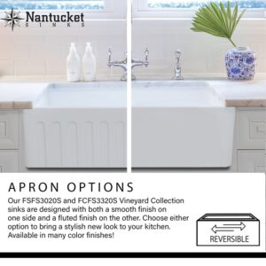 Nantucket Sinks FCFS3020S-PietraSarda Vineyard 30 Inch Farmhouse Fireclay Sink in Pietra Sarda Finish