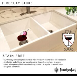 Nantucket Sinks T-FCFS30CB 30 Inch Fireclay Farmhouse Kitchen Sink - Coffee Brown