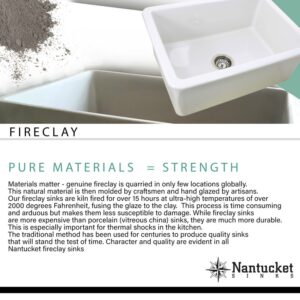 Nantucket T-FCFS20 20 Inch Fireclay Farmhouse Sink