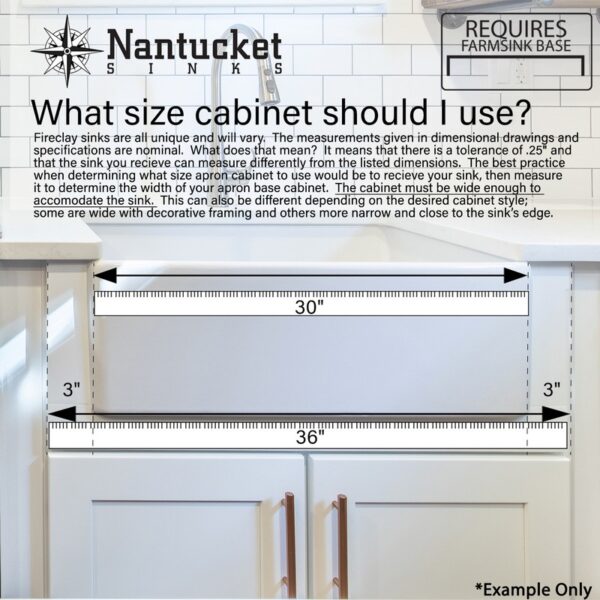 Nantucket Sinks T-FCFS30CB 30 Inch Fireclay Farmhouse Kitchen Sink - Coffee Brown