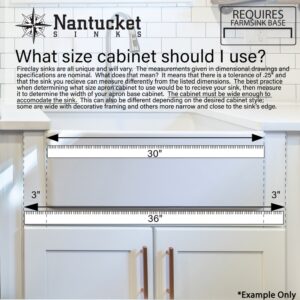 Nantucket Sinks FCFS3020S-ShabbyStraw Vineyard 30 Inch Farmhouse Fireclay Sink in Shabby Straw Finish