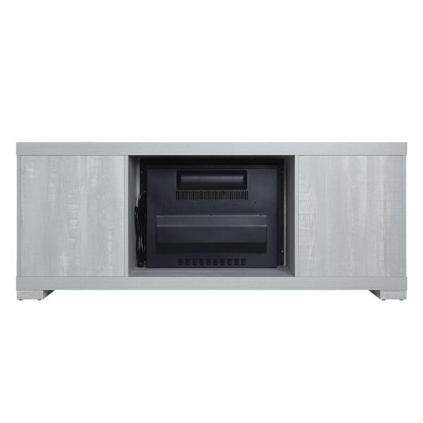 Manhattan Comfort Richmond 60" Fireplace with 2 Drawers and 2 Shelves in Grey