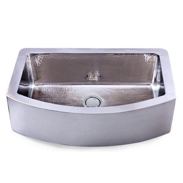 Nantucket Sinks FSSH3322 33 Inch Hand-Hammered Stainless Steel Farmhouse Apron Kitchen Sink