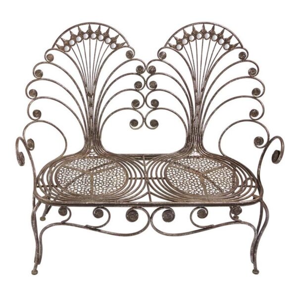 Design Toscano FU63629 49 Inch Grand Peacock Metal Garden Bench