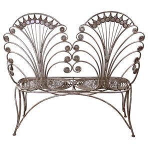 Design Toscano FU63629 49 Inch Grand Peacock Metal Garden Bench