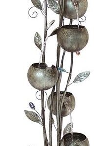 Design Toscano FU71751 14 Inch Abstract Floral Metal Tower Fountain