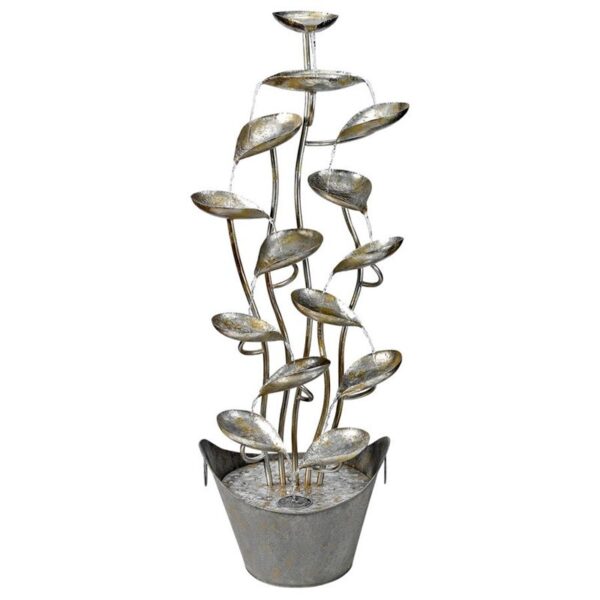 Design Toscano FU72447 16 Inch Rain Forest Leaves Metal Fountain