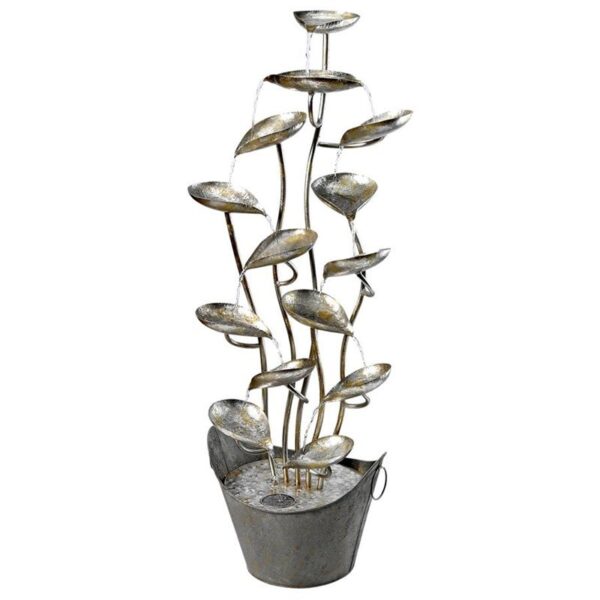 Design Toscano FU72447 16 Inch Rain Forest Leaves Metal Fountain