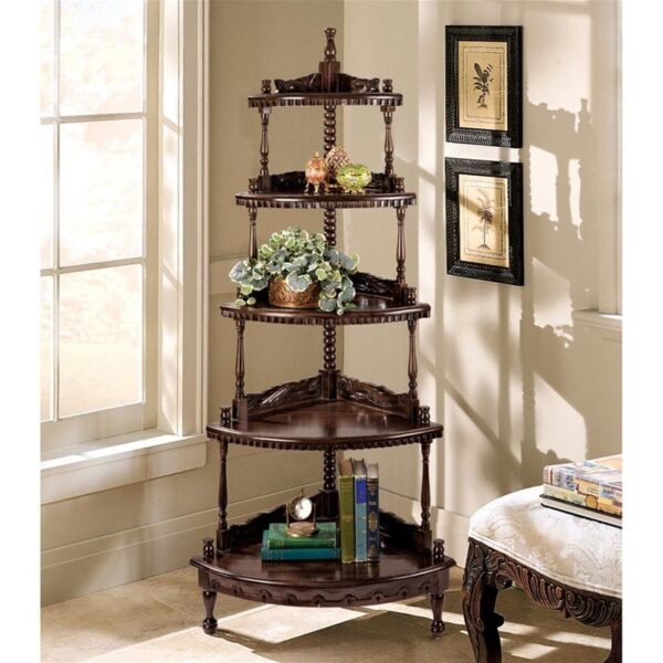 Design Toscano GR253 22 Inch Edwardian Corner 5 Tiered Shelf