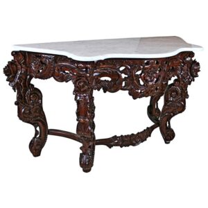 Design Toscano GR325 54 Inch Hapsburg Console Table with Marble Top