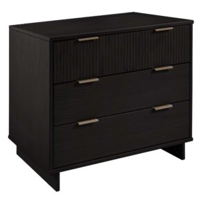 Manhattan Comfort 2-Piece Granville Modern Solid Wood Standard Dresser and Nightstand Set in Black