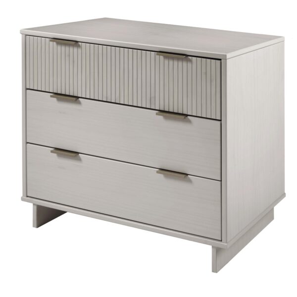 Manhattan Comfort 2-Piece Granville Modern Solid Wood Standard Dresser and Nightstand Set in Light Grey