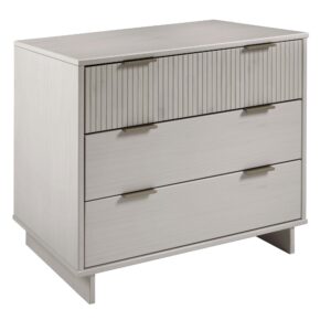 Manhattan Comfort 2-Piece Granville Modern Solid Wood Standard Dresser and Nightstand Set in Light Grey