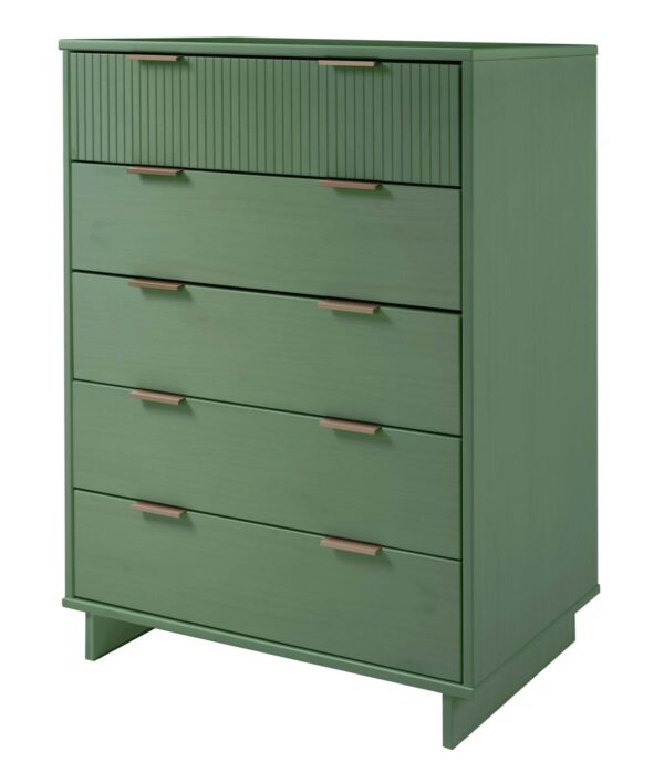 Manhattan Comfort 2-Piece Granville Modern Solid Wood Tall Chest and Double Dresser Set in Sage Green