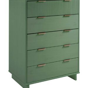 Manhattan Comfort 2-Piece Granville Modern Solid Wood Tall Chest and Double Dresser Set in Sage Green