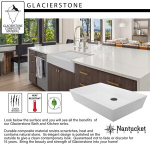 Nantucket Sinks NS-GSTR36 Glacierstone 36 Inch Rectangle White Bathroom Sink