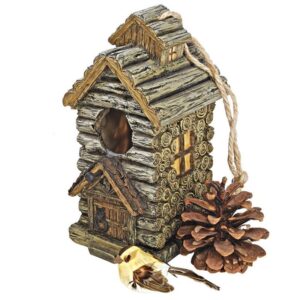 Design Toscano HF330885 5 1/2 Inch Backwoods Cabin Bird House