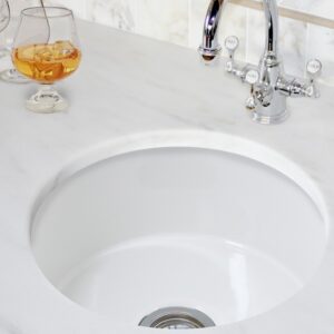 Nantucket Sinks Hyannis-18 Cape 18 inch Fireclay Round Bar-Prep Sink