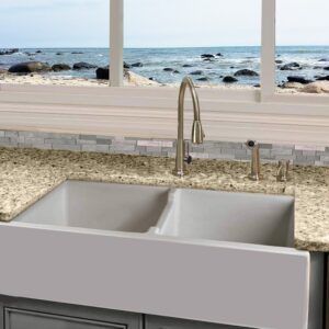 Nantucket Sinks Hyannis-39-DBL Fireclay Farmhouse Apron Sink