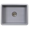 Nantucket Sinks ISFC24GR-SB1 Island 23 1/2 Inch Single Bowl Fireclay Dualmount Kitchen Sink - Matte Grey