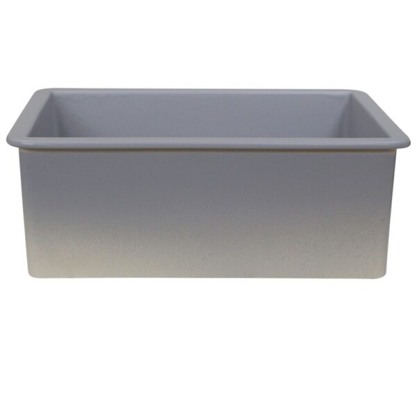 Nantucket Sinks ISFC24GR-SB1 Island 23 1/2 Inch Single Bowl Fireclay Dualmount Kitchen Sink - Matte Grey