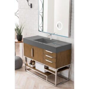 James Martin JM 388-V48 48 Inch Free-Standing Single Sink Bathroom Vanity with 3 CM Top