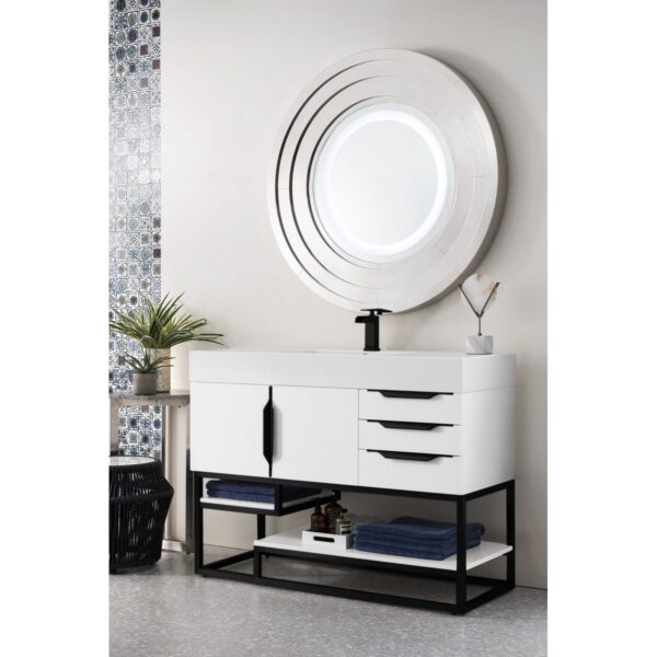 James Martin JM 388-V48 48 Inch Free-Standing Single Sink Bathroom Vanity with 3 CM Top