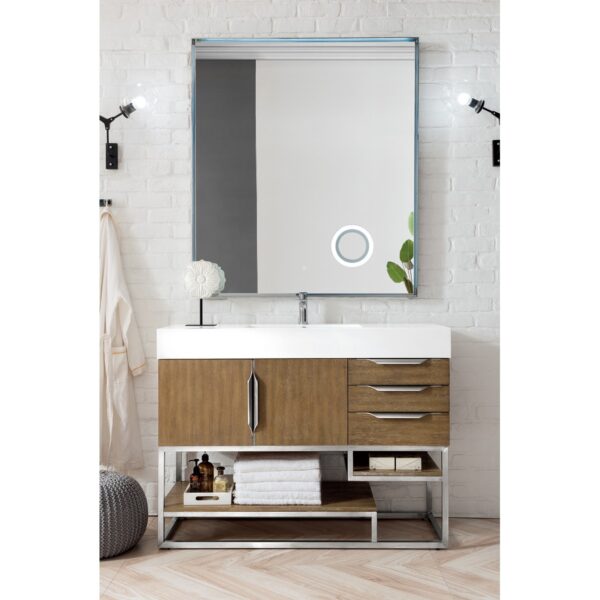 James Martin JM 388-V48 48 Inch Free-Standing Single Sink Bathroom Vanity with 3 CM Top