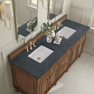 James Martin JM 424-V72 Lorelai 72 Inch Free-Standing Double Sink Bathroom Vanity with 3 CM Top