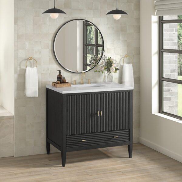 James Martin JM 485-V36 Myrrin 36 Inch Free-Standing Single Sink Bathroom Vanity with 3 CM Top